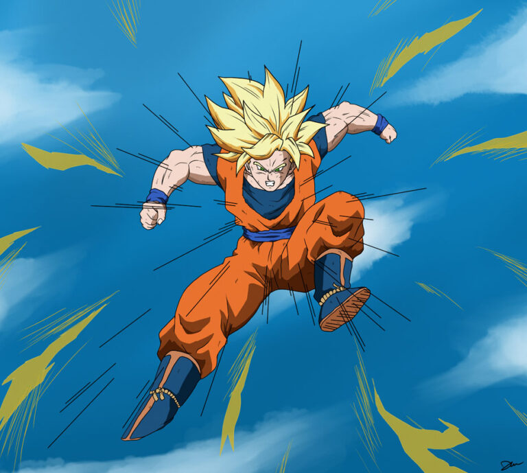 GOKU - FLY BACK - Goku illustration - DielenMeyers